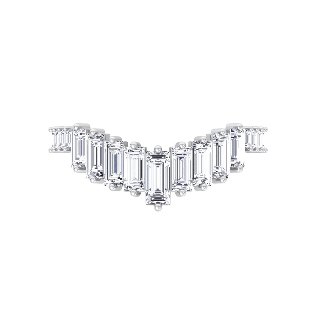 Baguette Lab Grown Diamond Wedding Band White Gold 14K 18K