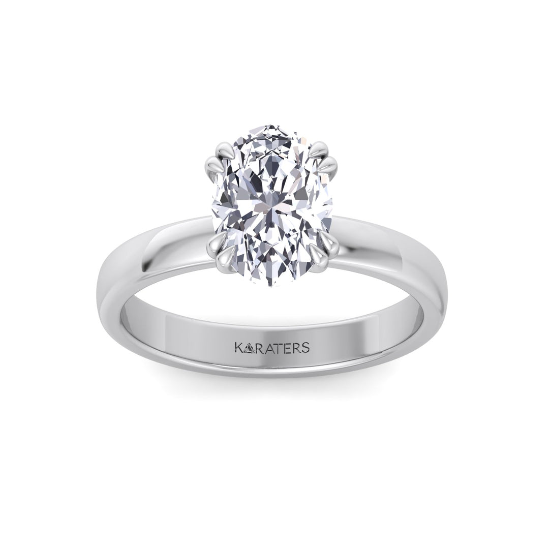 Oval Shape Double Claw Prong Lab Grown Diamond Ring 2