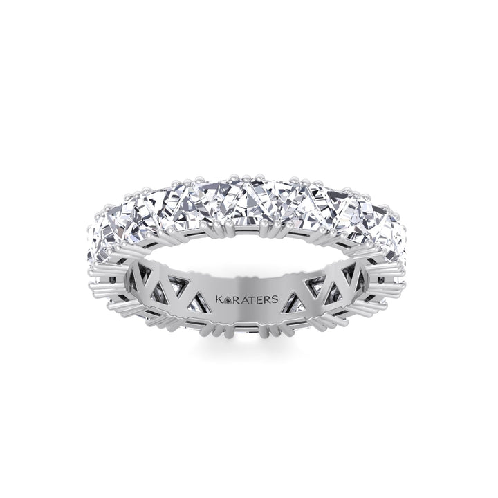 Trillion Cut Lab Grown Diamond Eternity Band White Gold 14K 18K