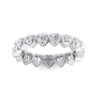 Delia - Bezel Set Heart Shape Lab Grown Diamond Eternity Band