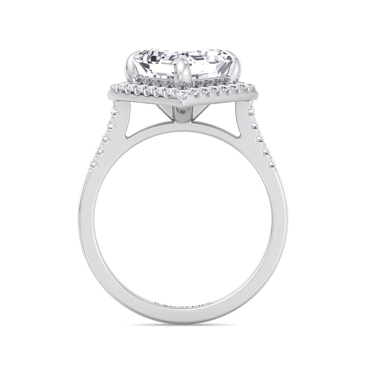 Asscher Cut Lab Grown Diamond Engagement Ring With A Halo