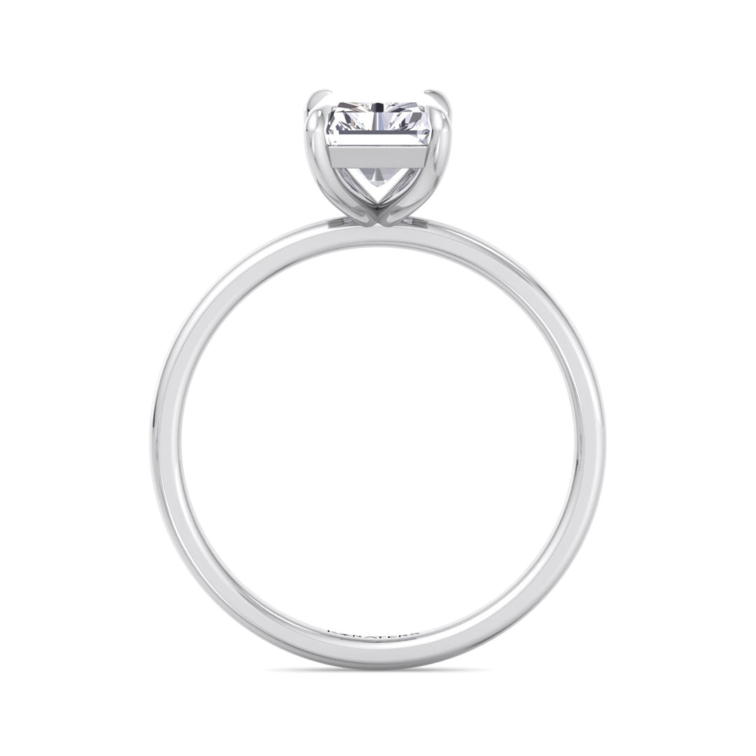 Radiant Cut Solitaire Lab Grown Diamond Claw Prong Engagement Ring