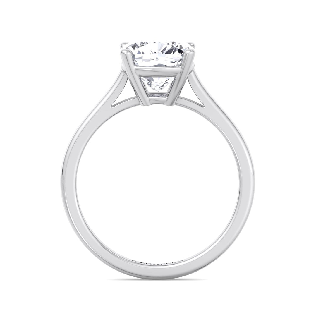 Cushion Cut Solitaire Lab Grown Diamond Engagement Ring