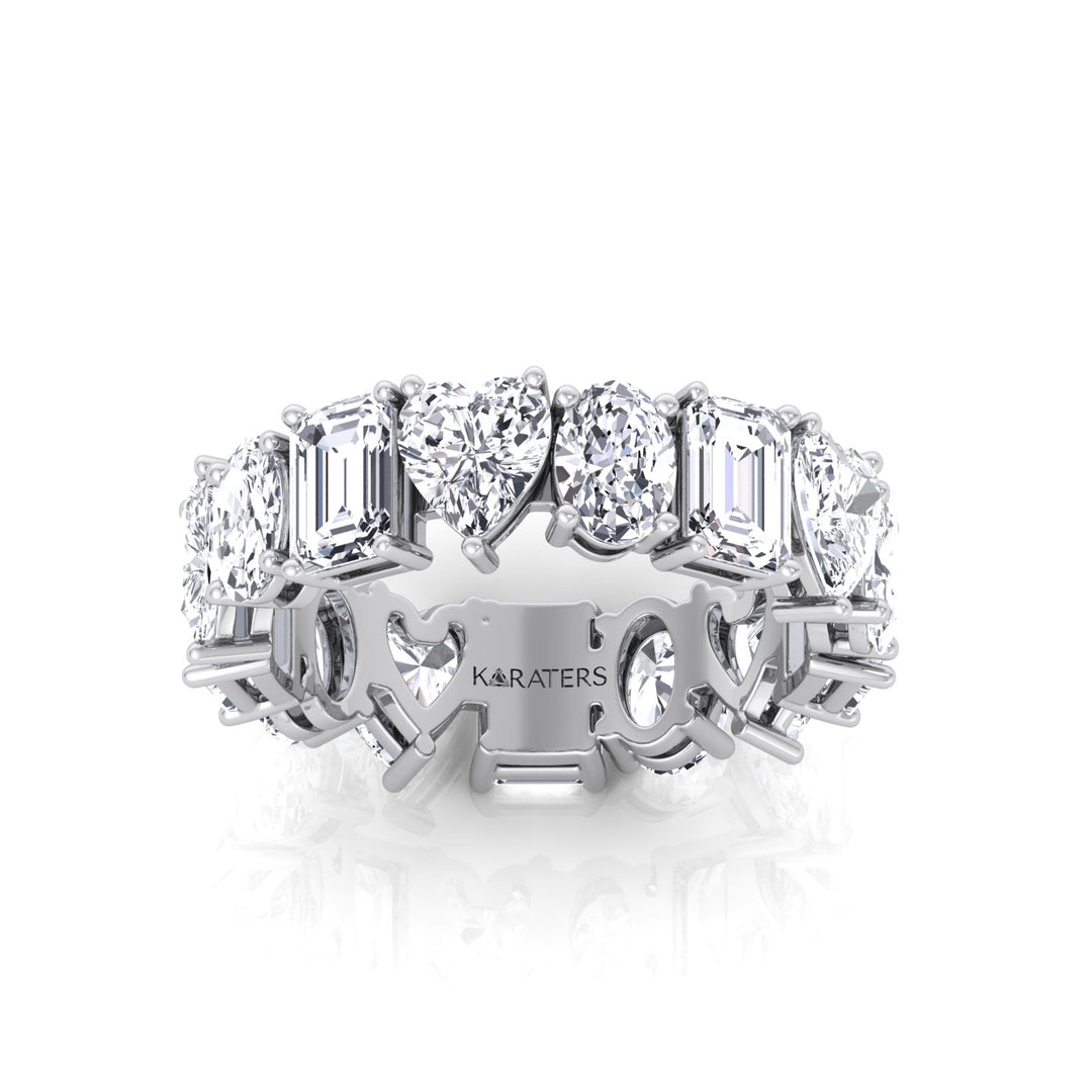 Mixed Shape Lab Grown Diamond Eternity Band-2CT-3CT-4CT-5CT-14K-18K-White Gold