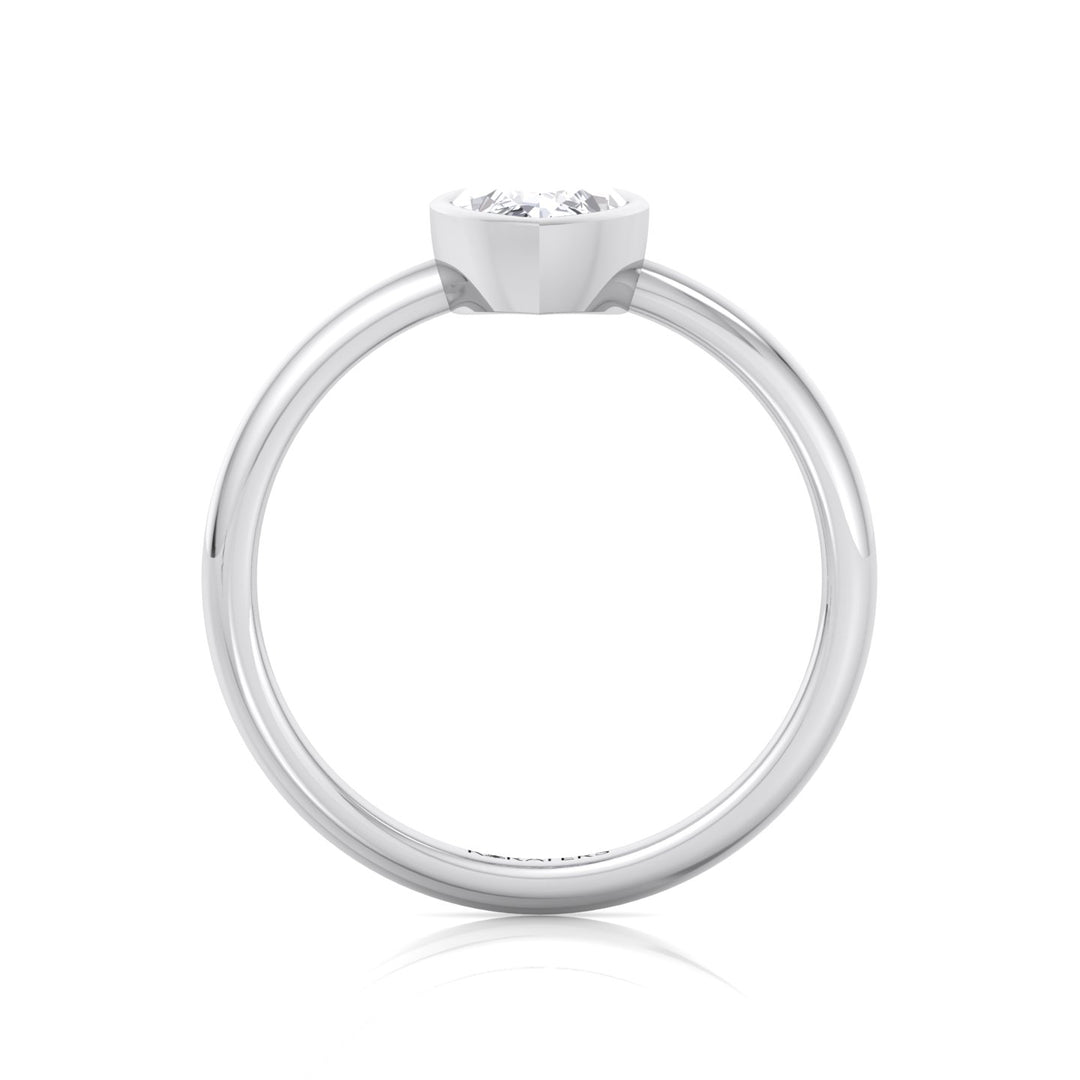Bezel Set Marquise Shape Lab-Grown Diamond Engagement Ring