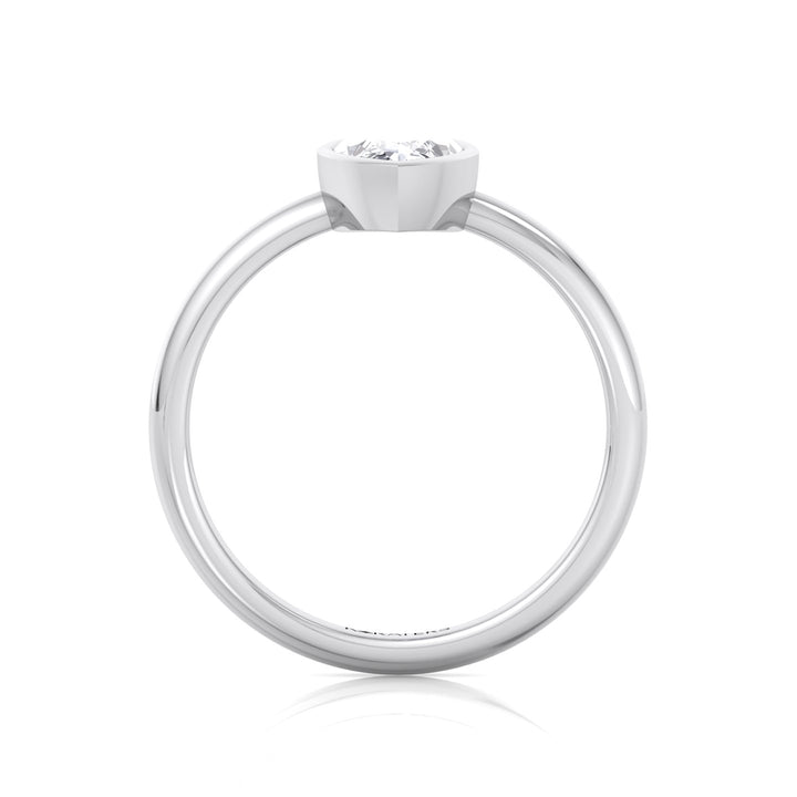 Bezel Set Marquise Shape Lab-Grown Diamond Engagement Ring