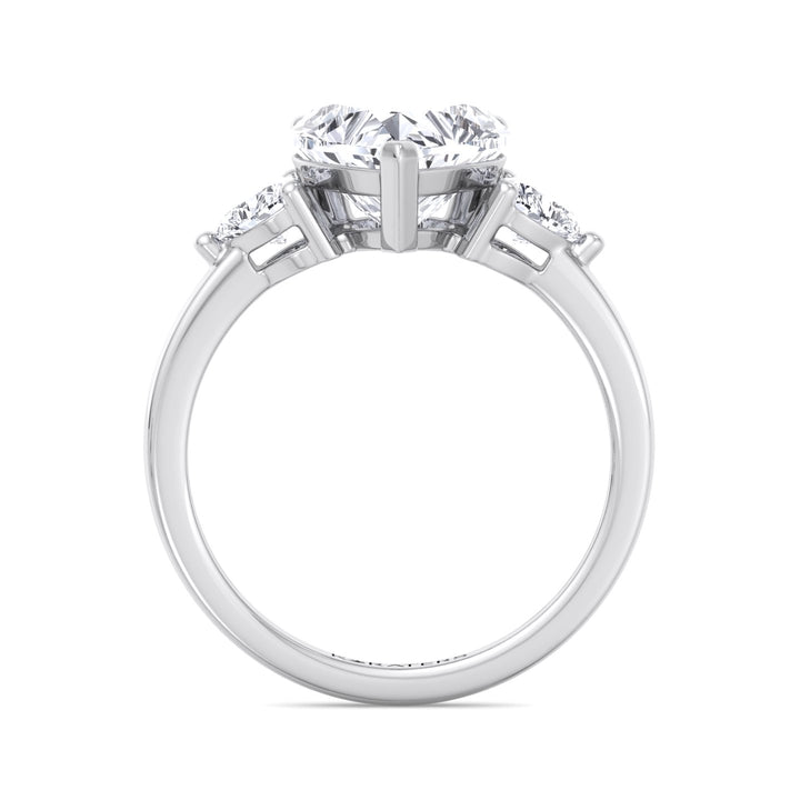 Heart Shaped Cut Halo Solitaire Lab Grown Diamond Engagement Ring