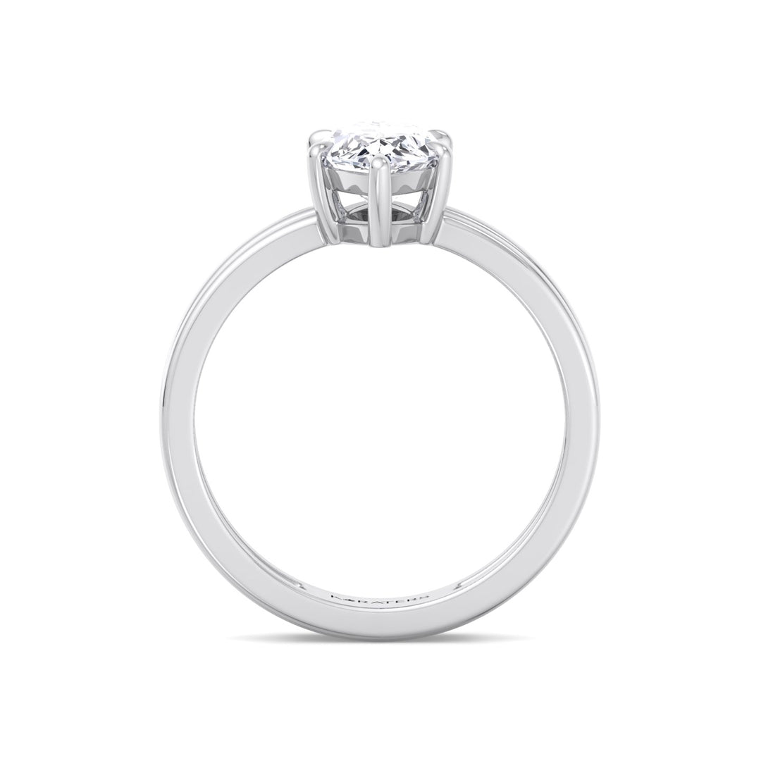 WG Marquise Cut Lab Grown Diamond with Double Band Ring standing
