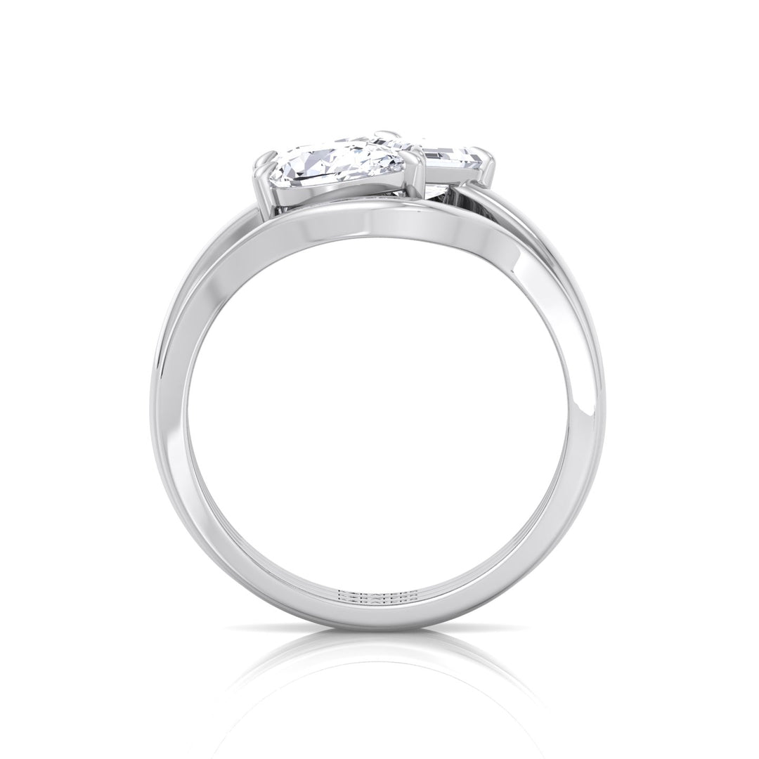 3CT Total Weight 3 Stone Lab Grown Diamond Wedding Set White Gold