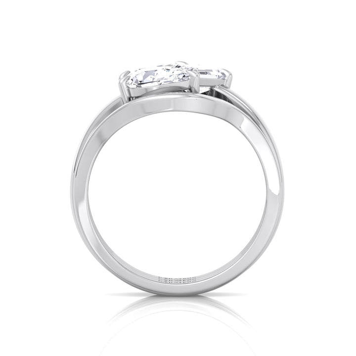 3CT Total Weight 3 Stone Lab Grown Diamond Wedding Set White Gold