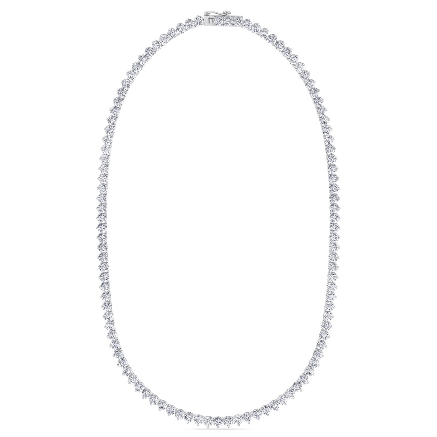 3-prong-lab-grown-diamond-tennis-necklace-martini-style-18K-White-Gold