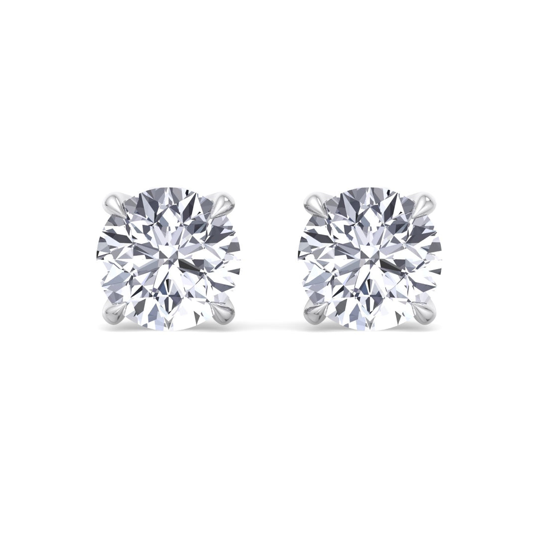 Round Cut  Lab-Grown Diamond Studs White Gold 14K 18K