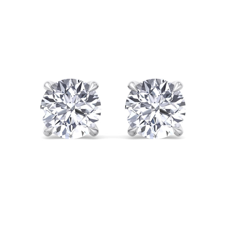 Round Cut  Lab-Grown Diamond Studs White Gold 14K 18K