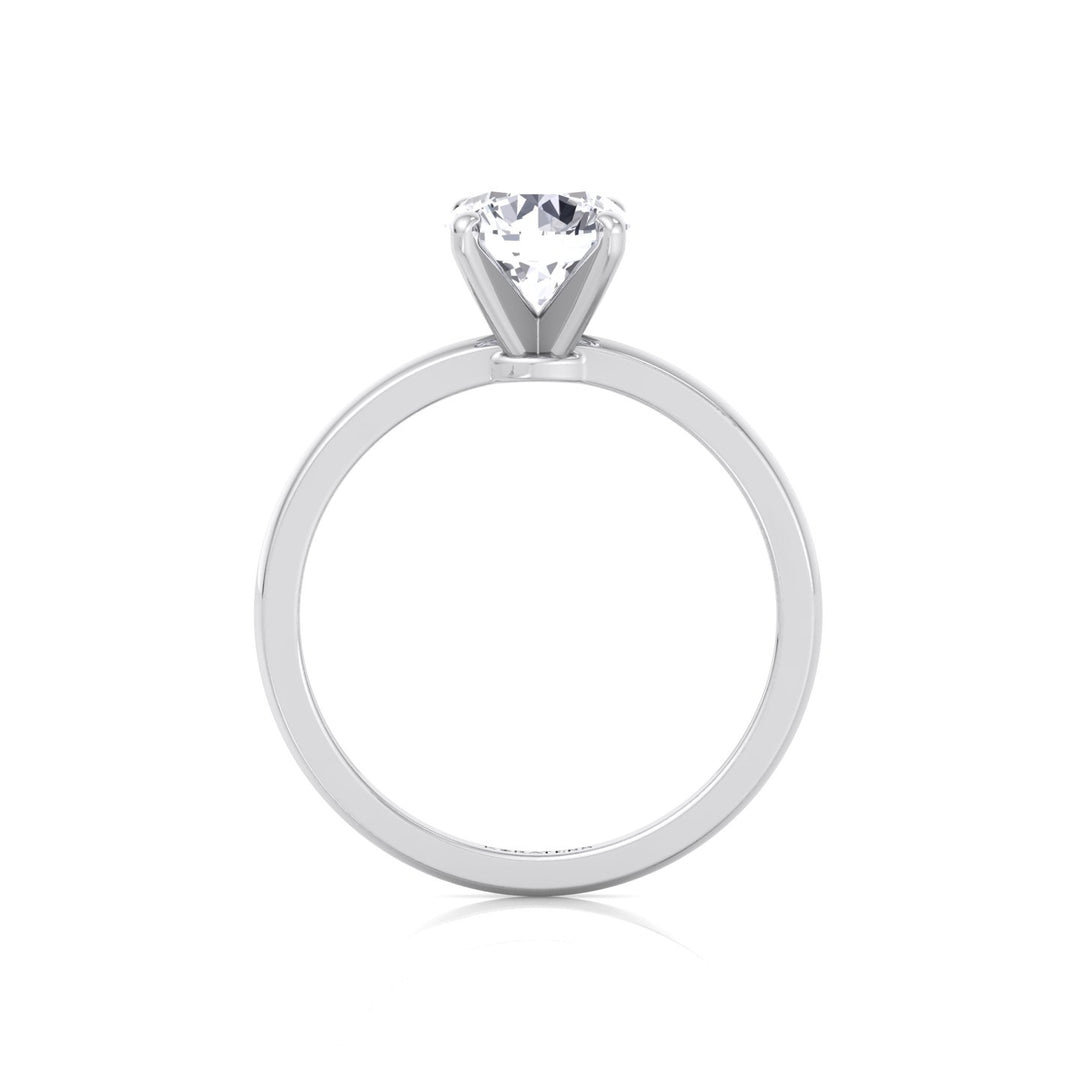 Two Tone Round Shape Solitaire Lab-Grown Diamond Engagement Ring White Gold