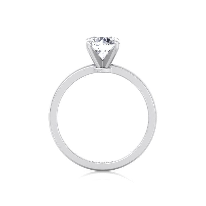 Two Tone Round Shape Solitaire Lab-Grown Diamond Engagement Ring White Gold