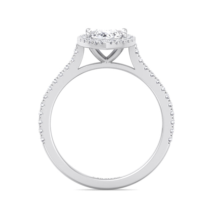 Aster - Marquise Cut Lab Grown Diamond Engagement Ring with SideStones & Halo