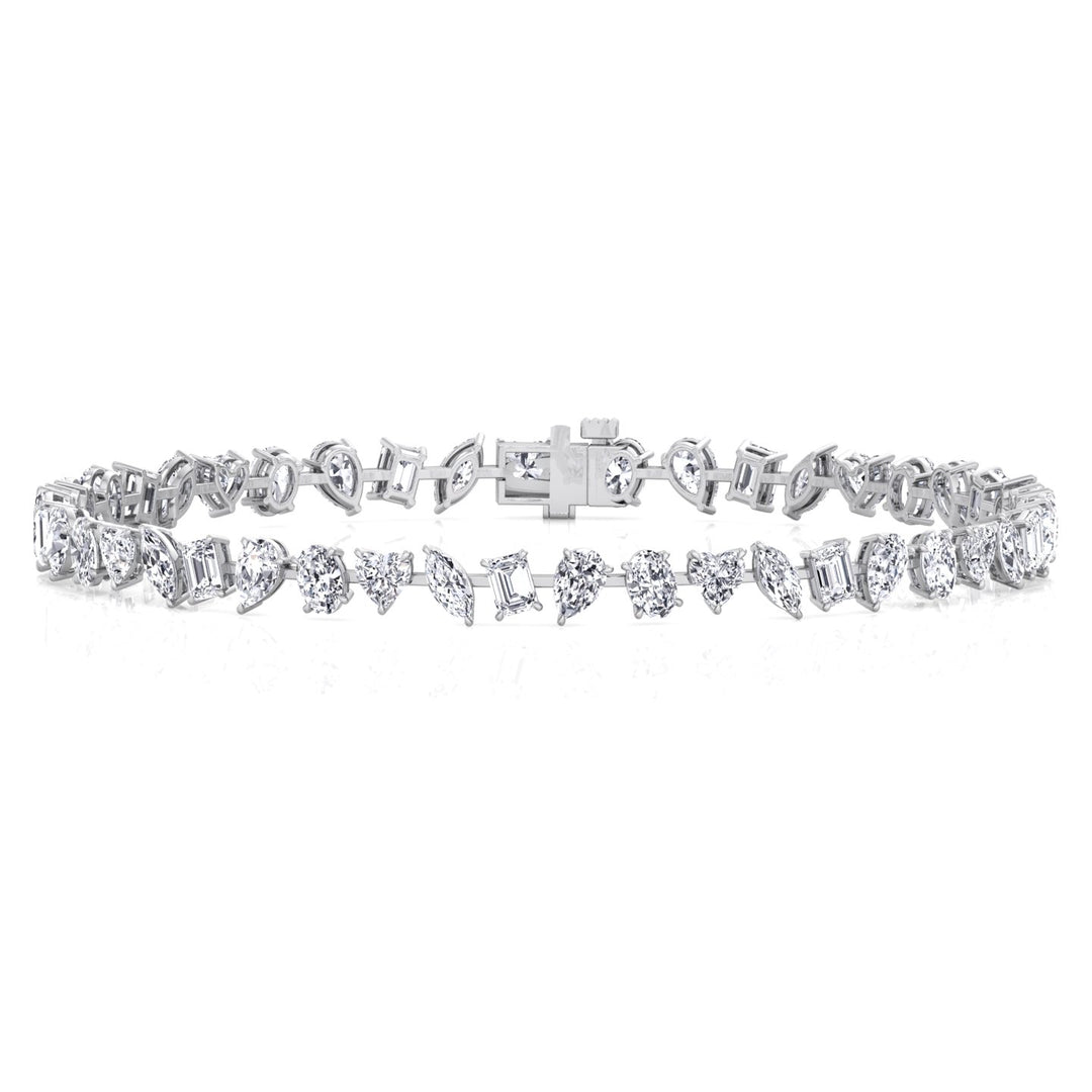 Multi Stone Lab Grown Diamond Tennis Bracelet White Gold 18K