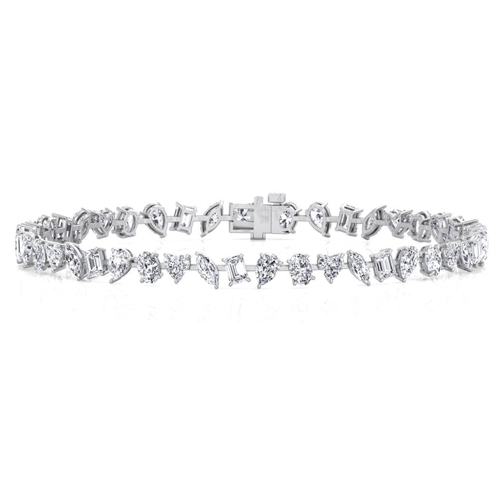 Multi Stone Lab Grown Diamond Tennis Bracelet White Gold 18K