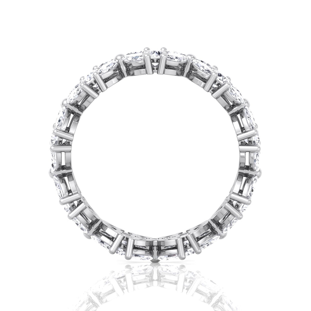 Marquise and Round Shape Lab Grown Diamond Eternity Band White Gold