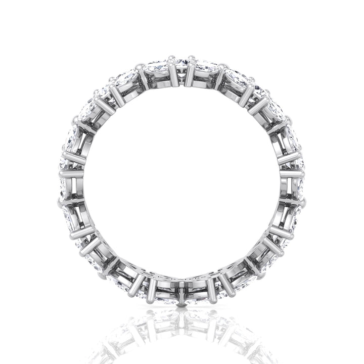 Marquise and Round Shape Lab Grown Diamond Eternity Band White Gold