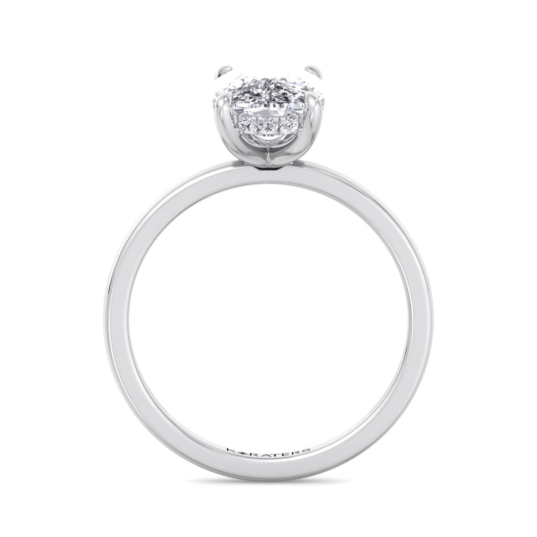 Two Tone Elongated Cushion Cut Solitaire Lab-Grown Diamond Engagement Ring