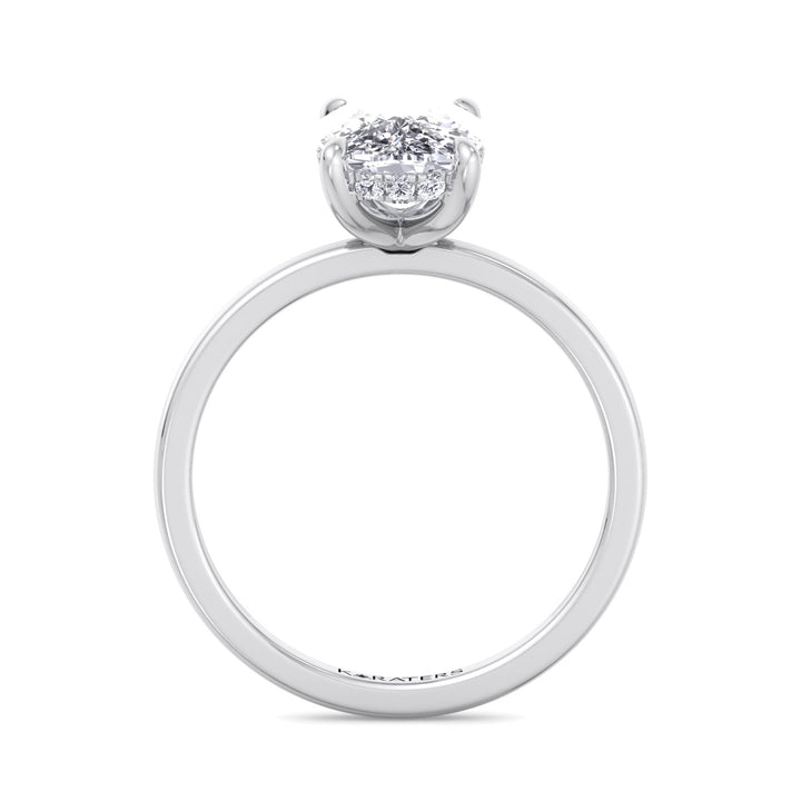 Two Tone Elongated Cushion Cut Solitaire Lab-Grown Diamond Engagement Ring