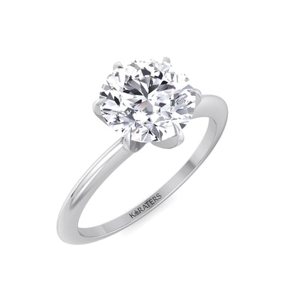 Breda - Six Prong Round Cut Solitaire Lab Grown Diamond Engagement Ring