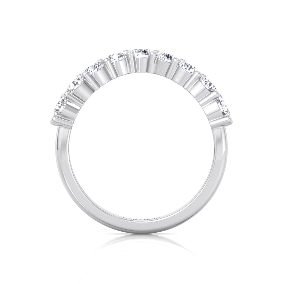 WG Round Cut Curved Lab Grown Diamond Eternity Band 5