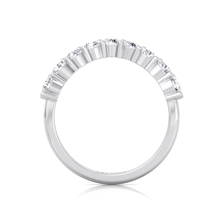 WG Round Cut Curved Lab Grown Diamond Eternity Band 5