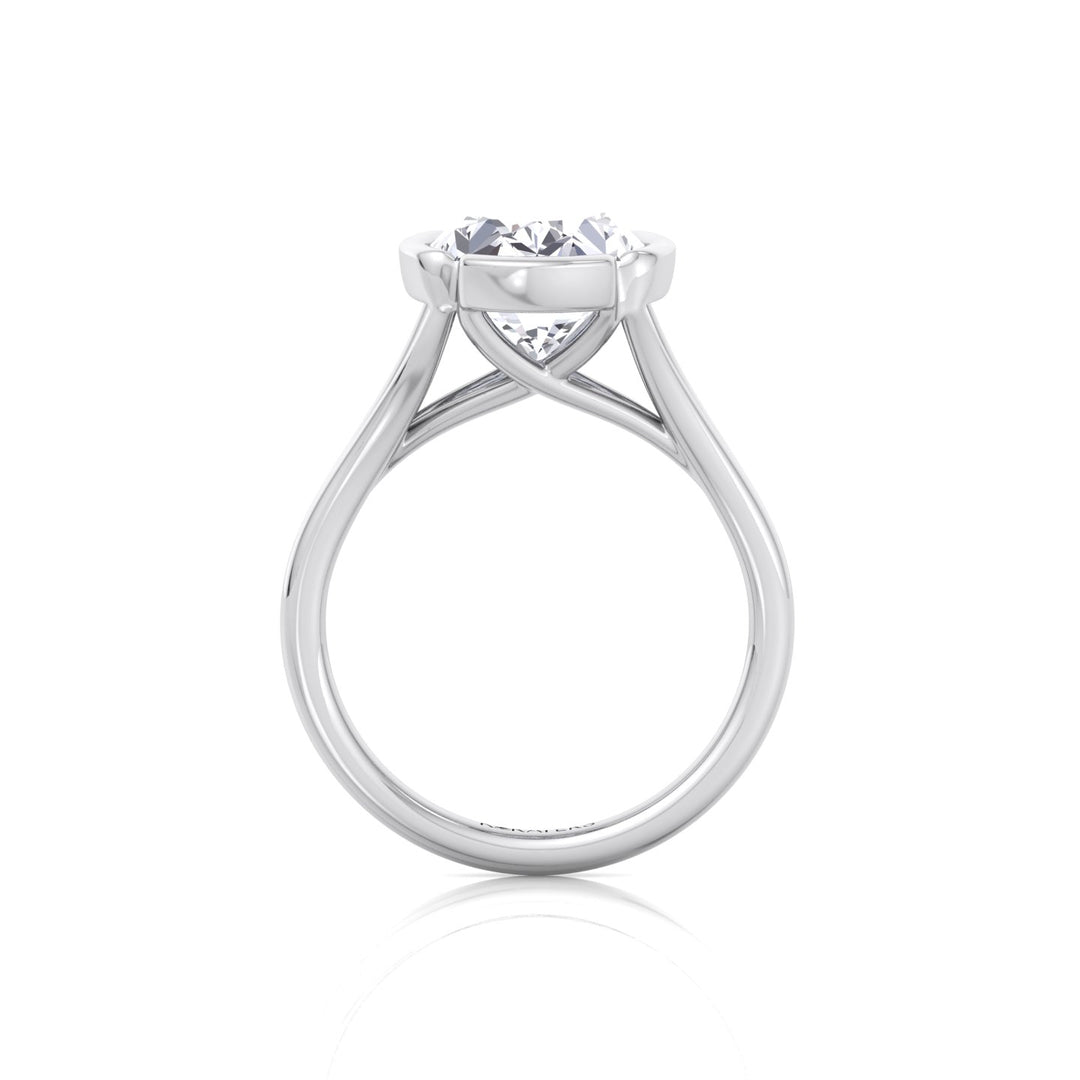 Oval Shape Lab-Grown Diamond Split Band Engagement Ring WG 6