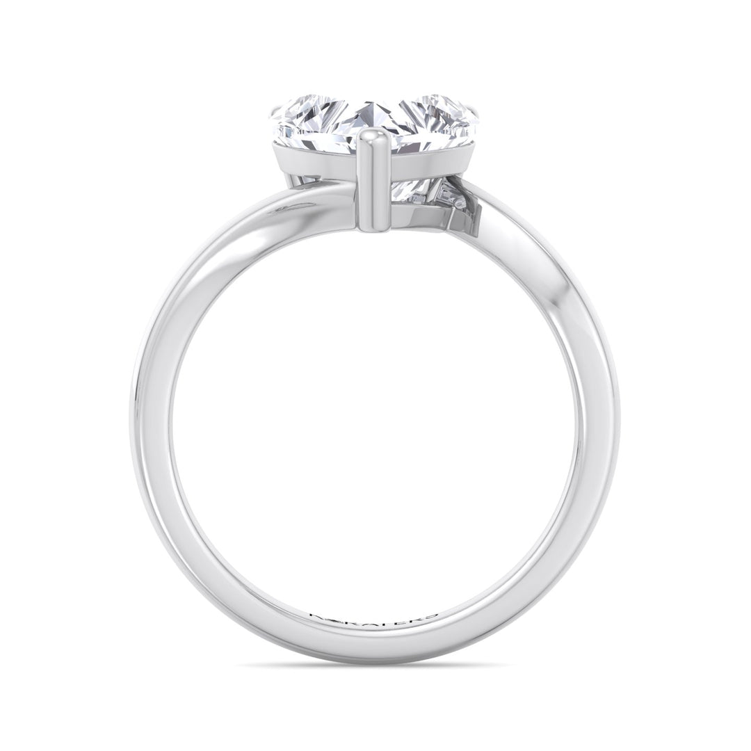 Heart Shaped Cut Solitaire Lab Grown Diamond Engagement Ring