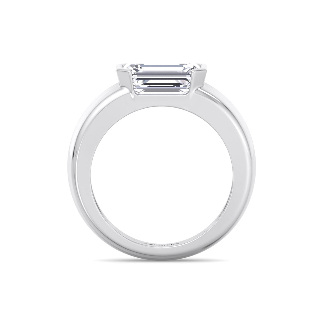 WG Emerald Cut Bezel Set Unisex Lab Grow Diamond Engagement Ring  4