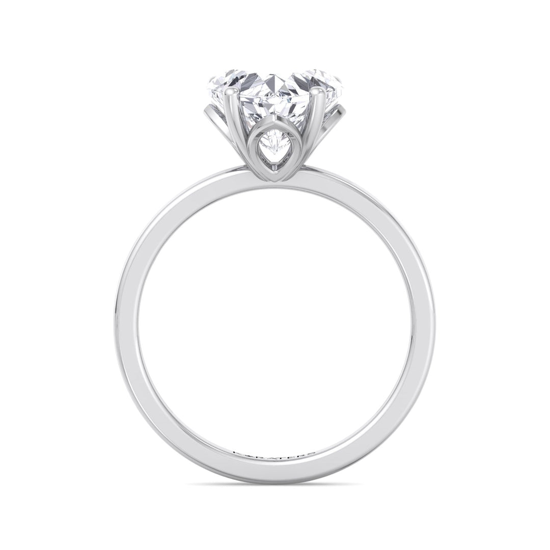 Heart Shaped Cut Solitaire Lab Grown Diamond Engagement Ring