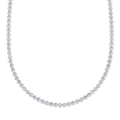 Illusion Set Round Shape Lab Grown Diamond Tennis Necklace