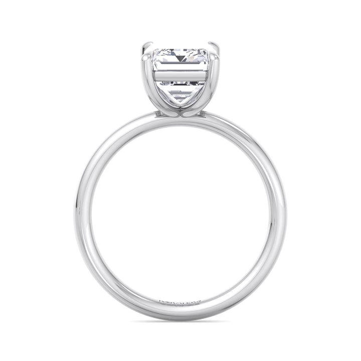 Emerald Cut Lab-Grown Diamond Thin Band Solitaire Engagement Ring