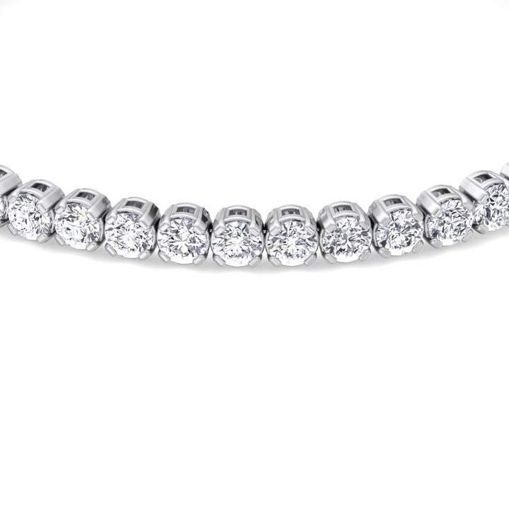 Round Cut Lab-Grown Diamond Tennis Bracelet Buttercup Illusion setting 18K Solid Gold