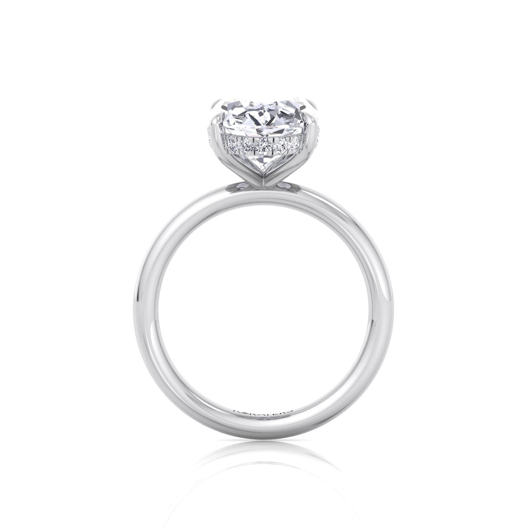 Moval Lab Grown Diamond Engagement Ring with Hidden Halo White Gold 
