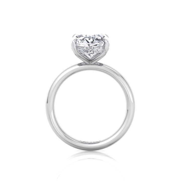 Moval Lab Grown Diamond Engagement Ring with Hidden Halo White Gold 
