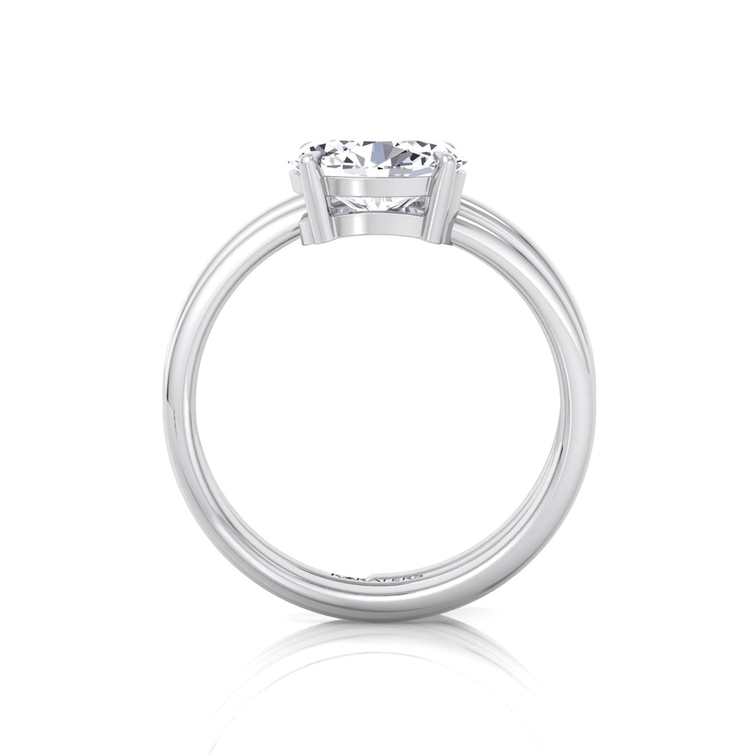 WG Oval Shape Spiral Lab Grown Diamond Ring 4