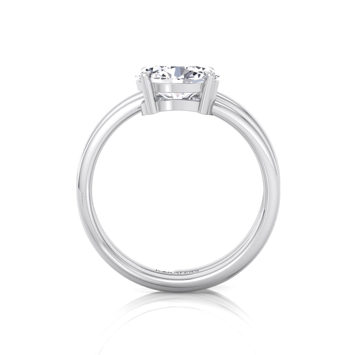 WG Oval Shape Spiral Lab Grown Diamond Ring 4