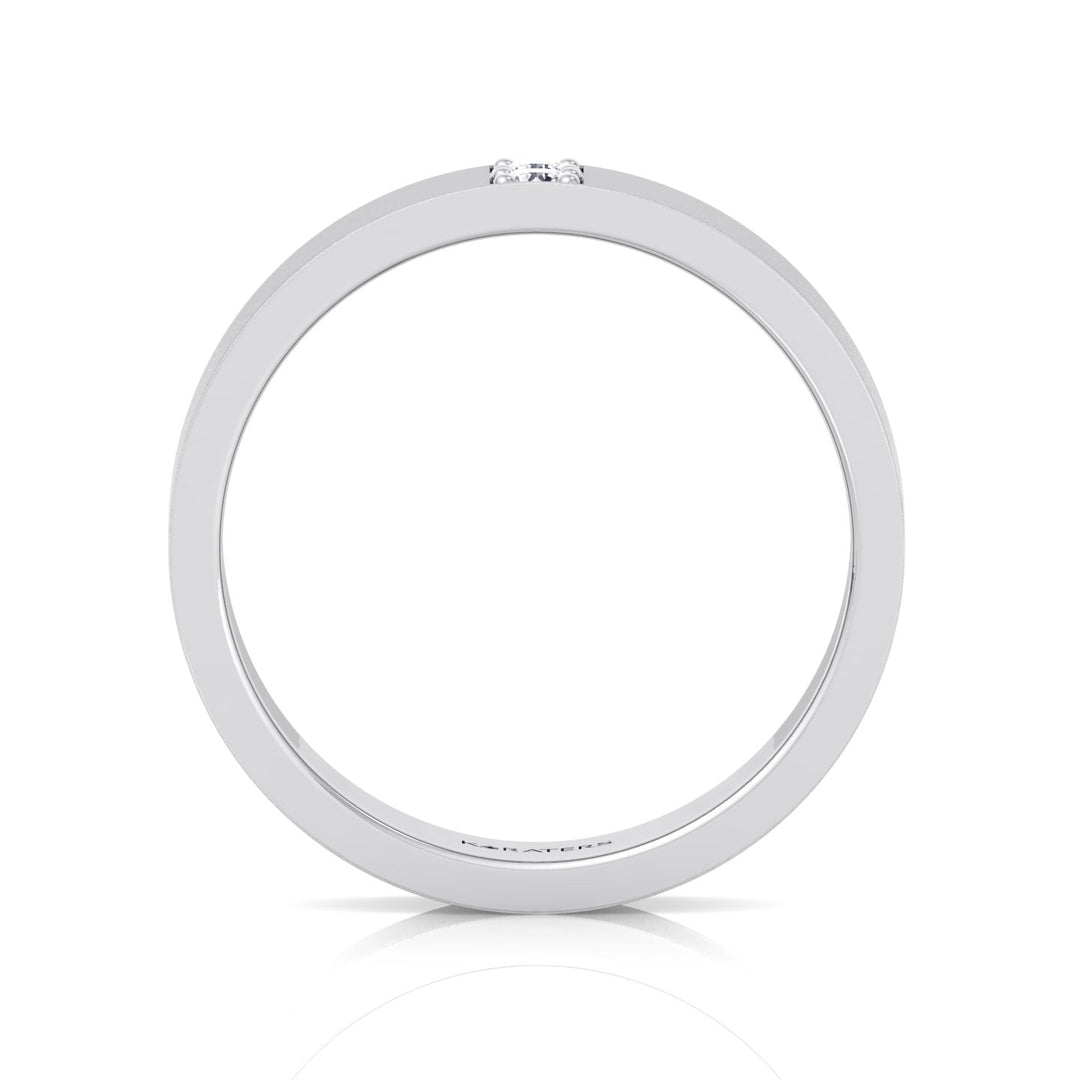 6mm Men's Lab-Grown Diamond Band White Gold