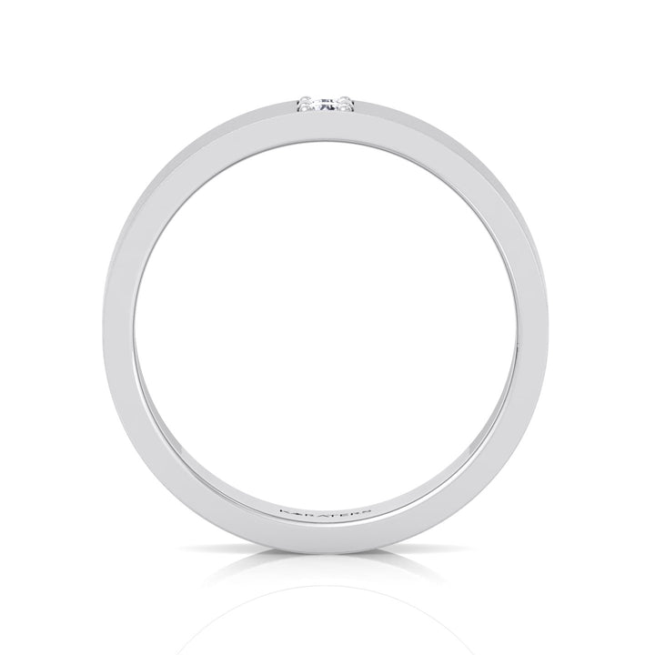 6mm Men's Lab-Grown Diamond Band White Gold