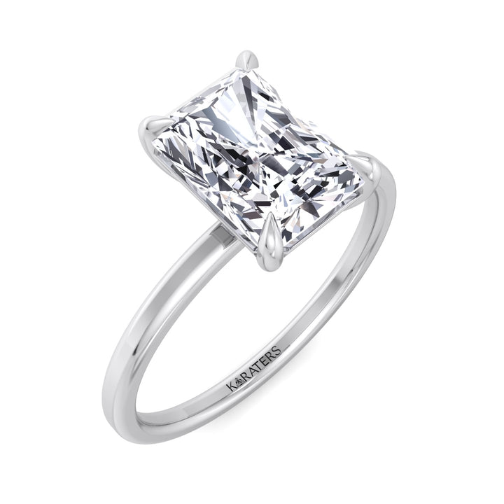 Radiant Cut Solitaire Lab Grown Diamond Claw Prong Engagement Ring