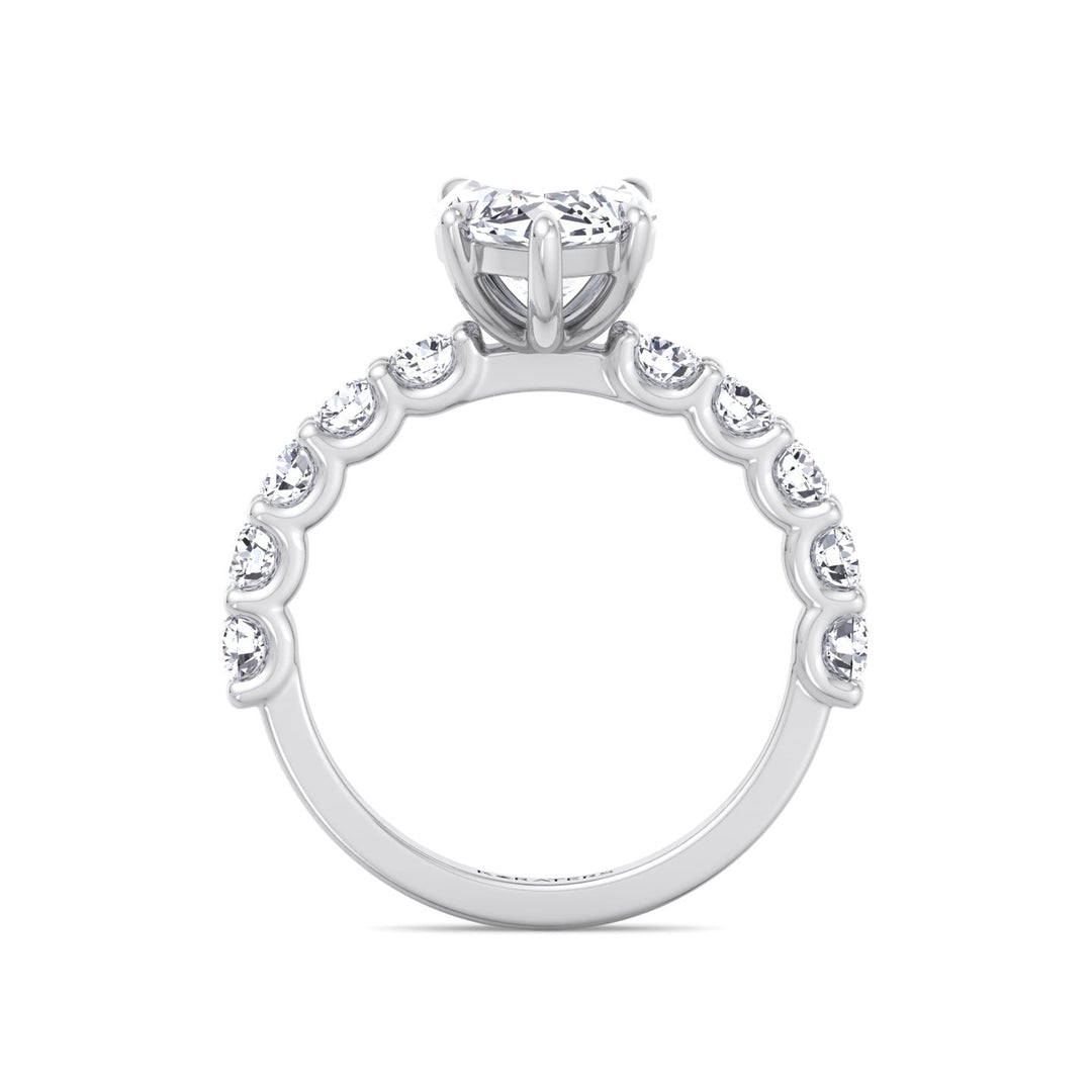 Flavia - Marquise Cut Lab Grown Diamond Halfway Eternity Style Engagement Ring