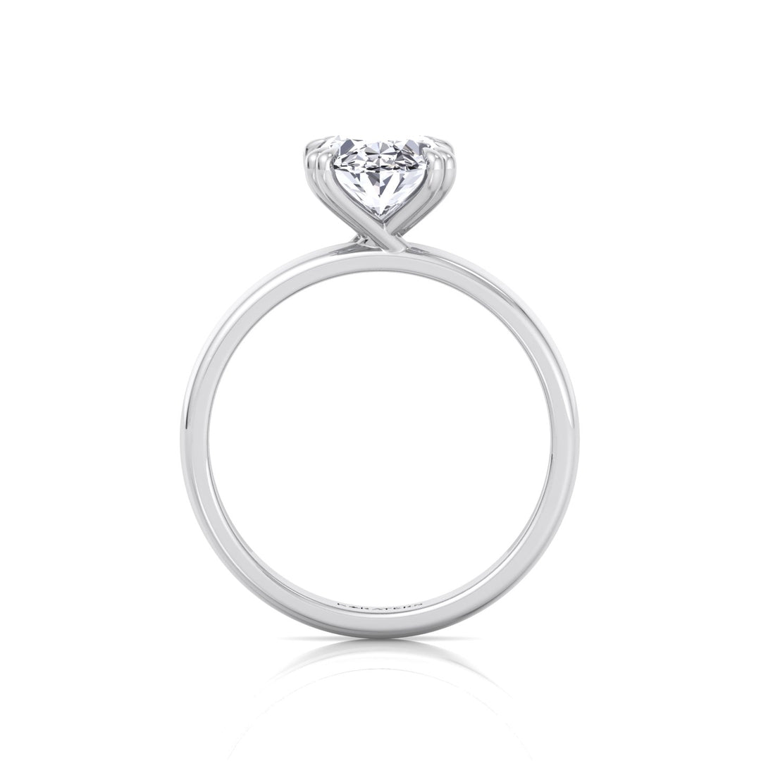 WG Oval Shape Double Claw Prong Lab Grown Diamond Ring 4