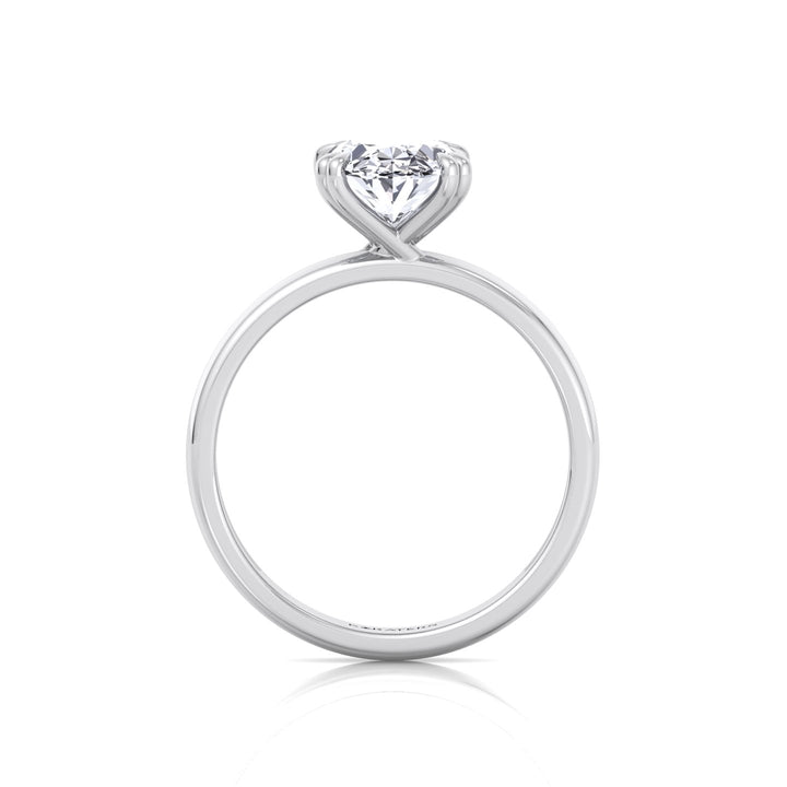 WG Oval Shape Double Claw Prong Lab Grown Diamond Ring 4