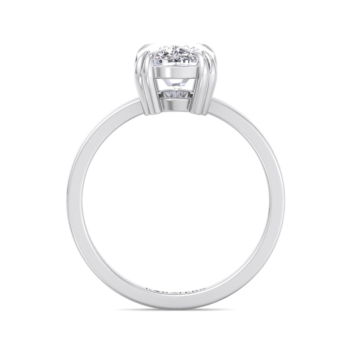 Elongated Cushion Cut Solitaire Lab Grown Diamond Engagement Ring