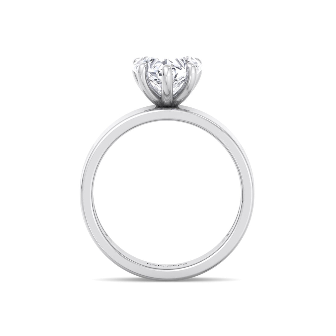 Heart Shape Lab Grown Diamond Engagement Ring with Wide Band White Gold
