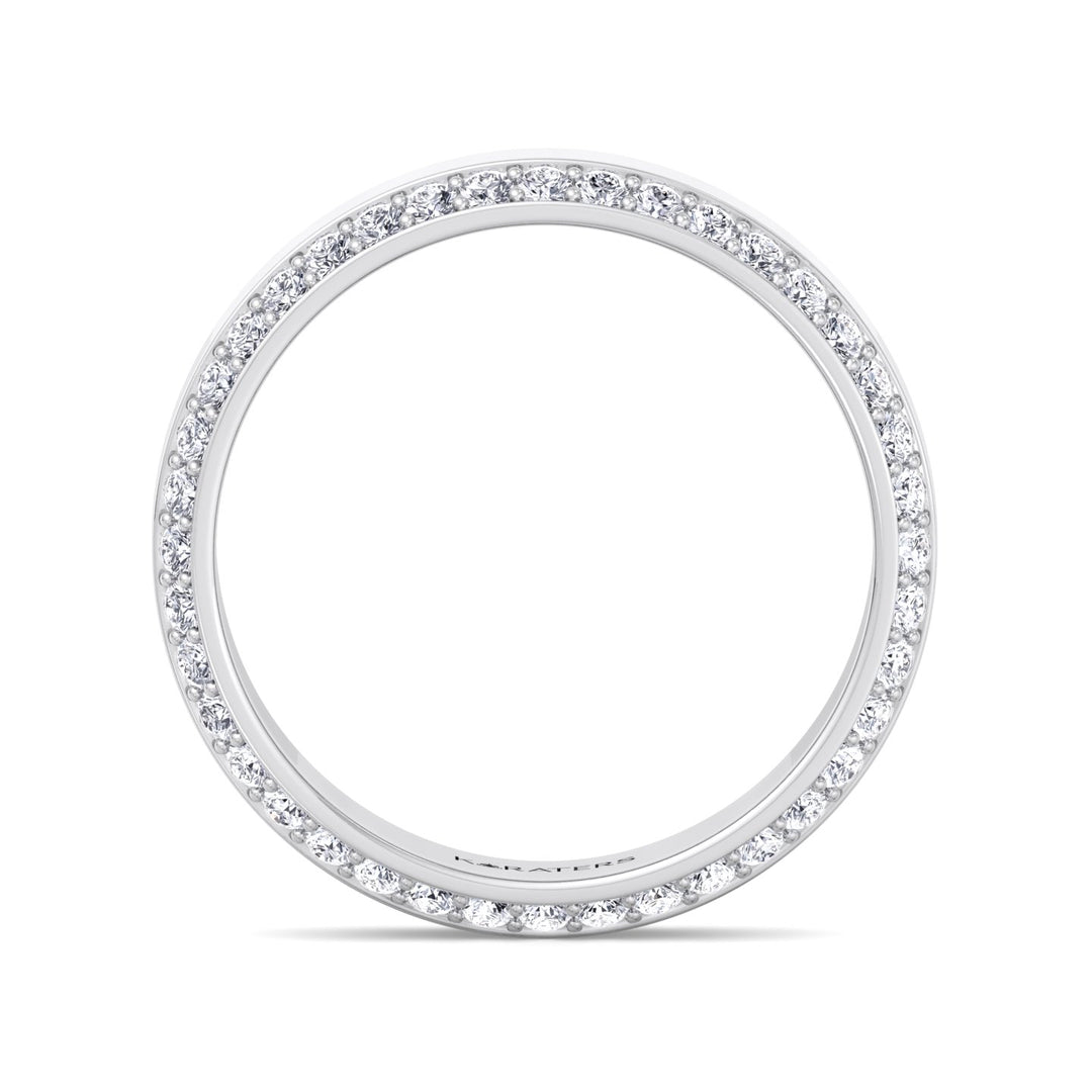 Beveled Edge Lab Grown Diamond Wedding Band White Gold