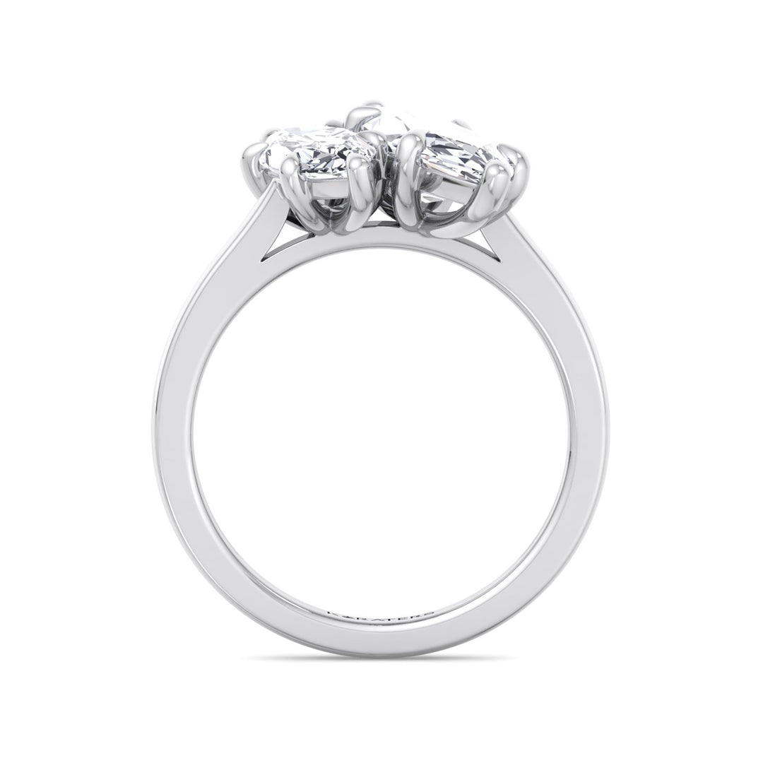 Marquise Cut Two-Stone Lab Grown Diamond Engagement Ring White Gold